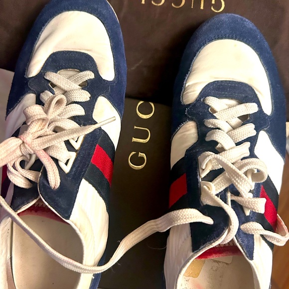 Women’s Blue 
, red, and White Gucci Sneakers - Picture 4 of 5